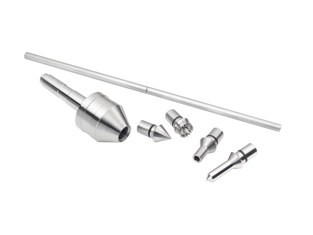 Kit contropunta rotante universale Record Power Coronet Falcon con punte intercambiabili, doppio cuscinetto di precisione e massima versatilità per tornitura professionale.