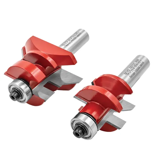 IGM M142 Router Bit Set for V-Joint Tongue and Groove, Male and Female Joint - D50.8 x 29.65 t19.05-25.4 L81 S=12 HW