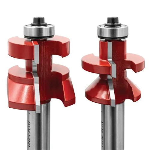IGM M142 Router Bit Set for V-Joint Tongue and Groove, Male and Female Joint - D50.8 x 29.65 t19.05-25.4 L81 S=12 HW