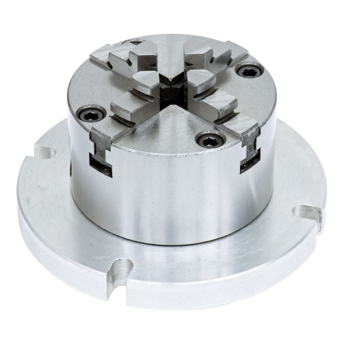 Bernardo 4-jaw lathe chuck, 80 mm diameter, with 125 mm clamping plate