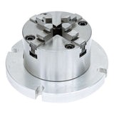 Bernardo 4-jaw lathe chuck, 80 mm diameter, with 125 mm clamping plate