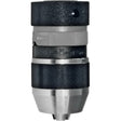 Mandrino autoserrante di precisione in acciaio temprato con attacco B16 e campo di serraggio 1–13 mm, ideale per forature accurate.