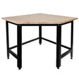 Modulo angolare Güde GW 600E con piano in legno di gomma massello e struttura in acciaio, ideale per completare banchi Eco Line in officina o garage.