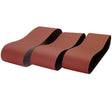 Set da 3 nastri abrasivi Record Power 150 x 1220 mm grana 60, ideali per sgrossatura con levigatrice a nastro e disco BDS250.