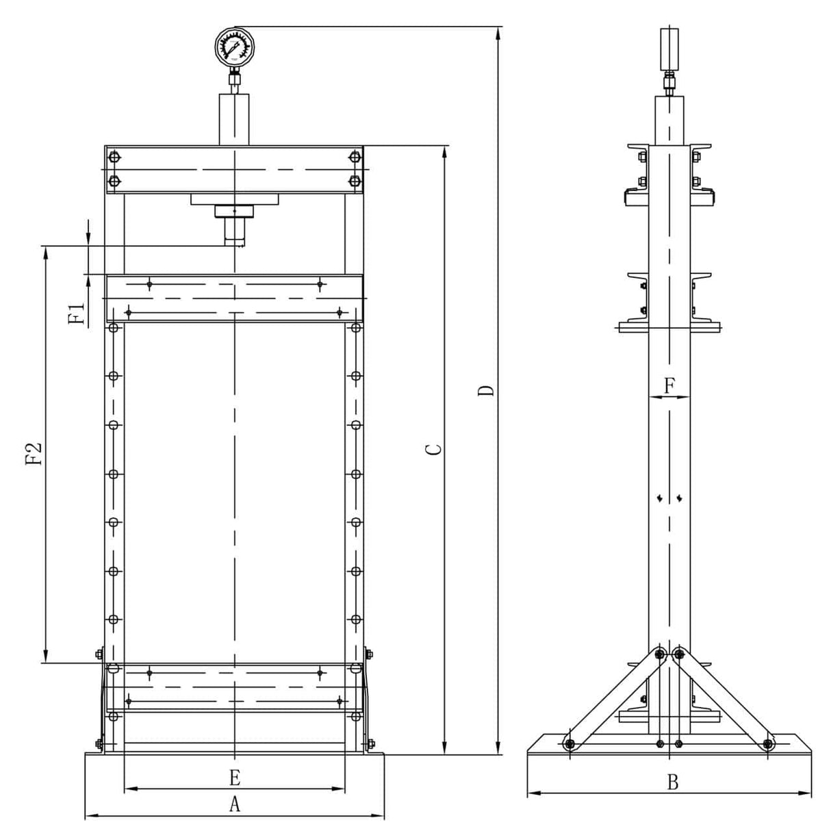 Bernardo PWK 20 F - 20-ton pneumatic workshop press