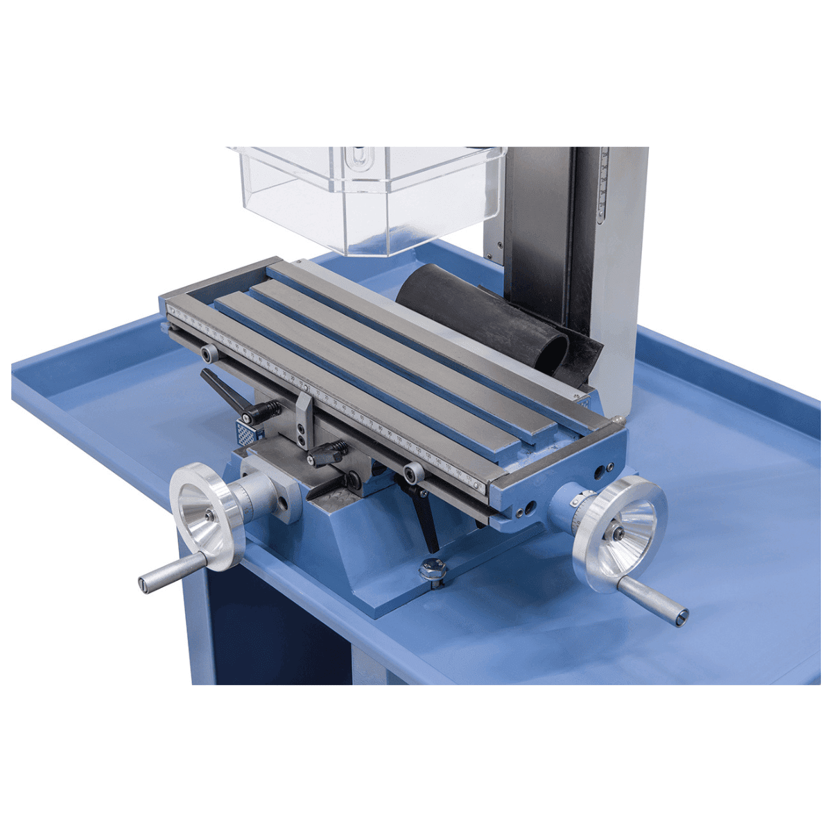 Bernardo KF 16 Vario Mill-Drill with 3-axis DRO DT 40 – drilling Ø 16 mm, face mill Ø 50 mm, table 400 × 120 mm, tilting head -90°/+90°, 0.5 kW motor, 230V single-phase, weight 60 kg