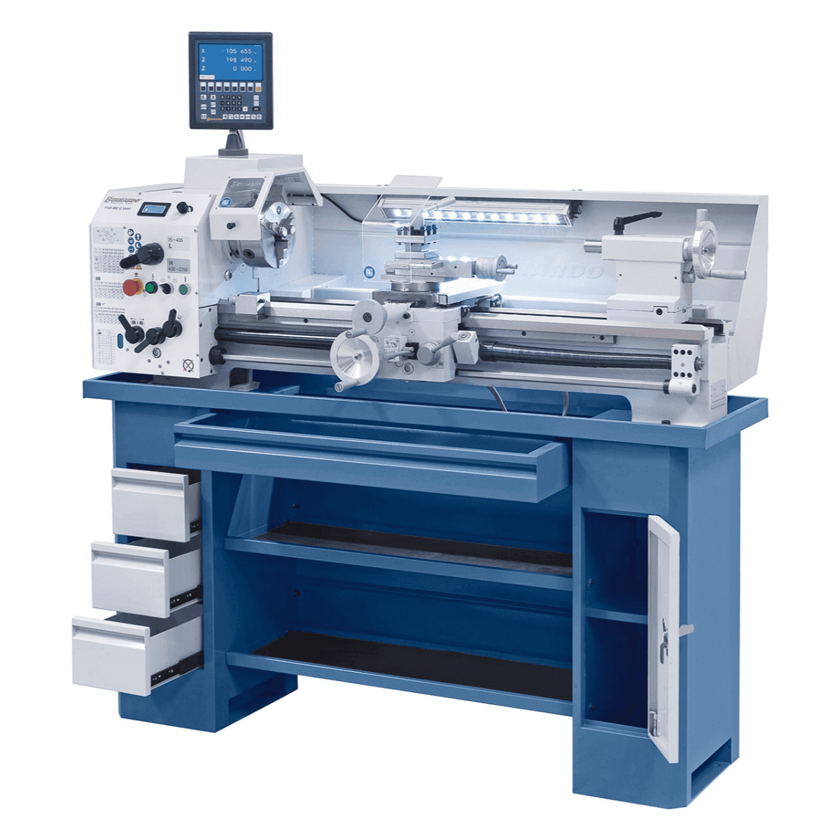 Bernardo Profi 880 G Vario Metal Lathe with 2-axis DRO ES-12 V