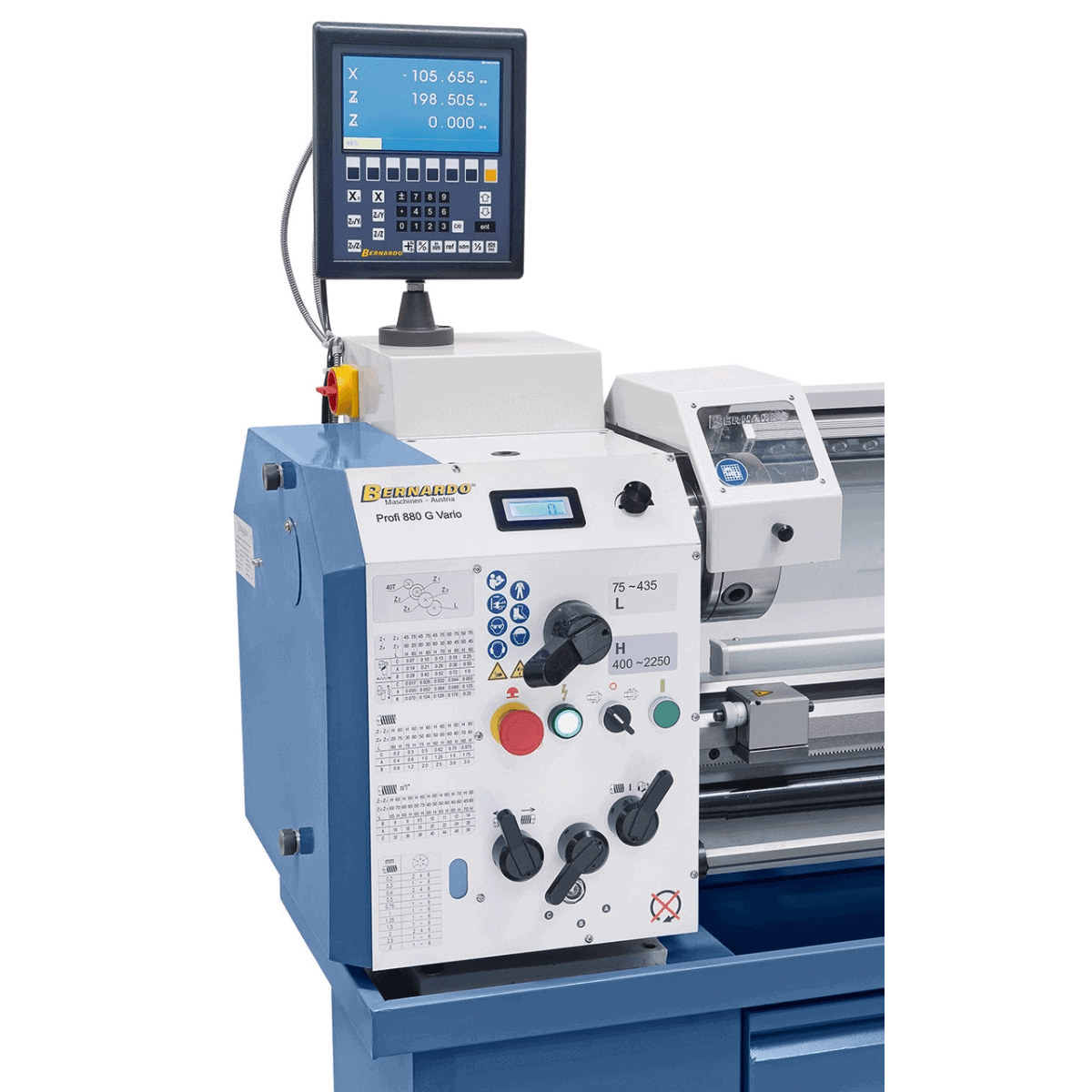 Bernardo Profi 880 G Vario Metal Lathe with 2-axis DRO ES-12 V