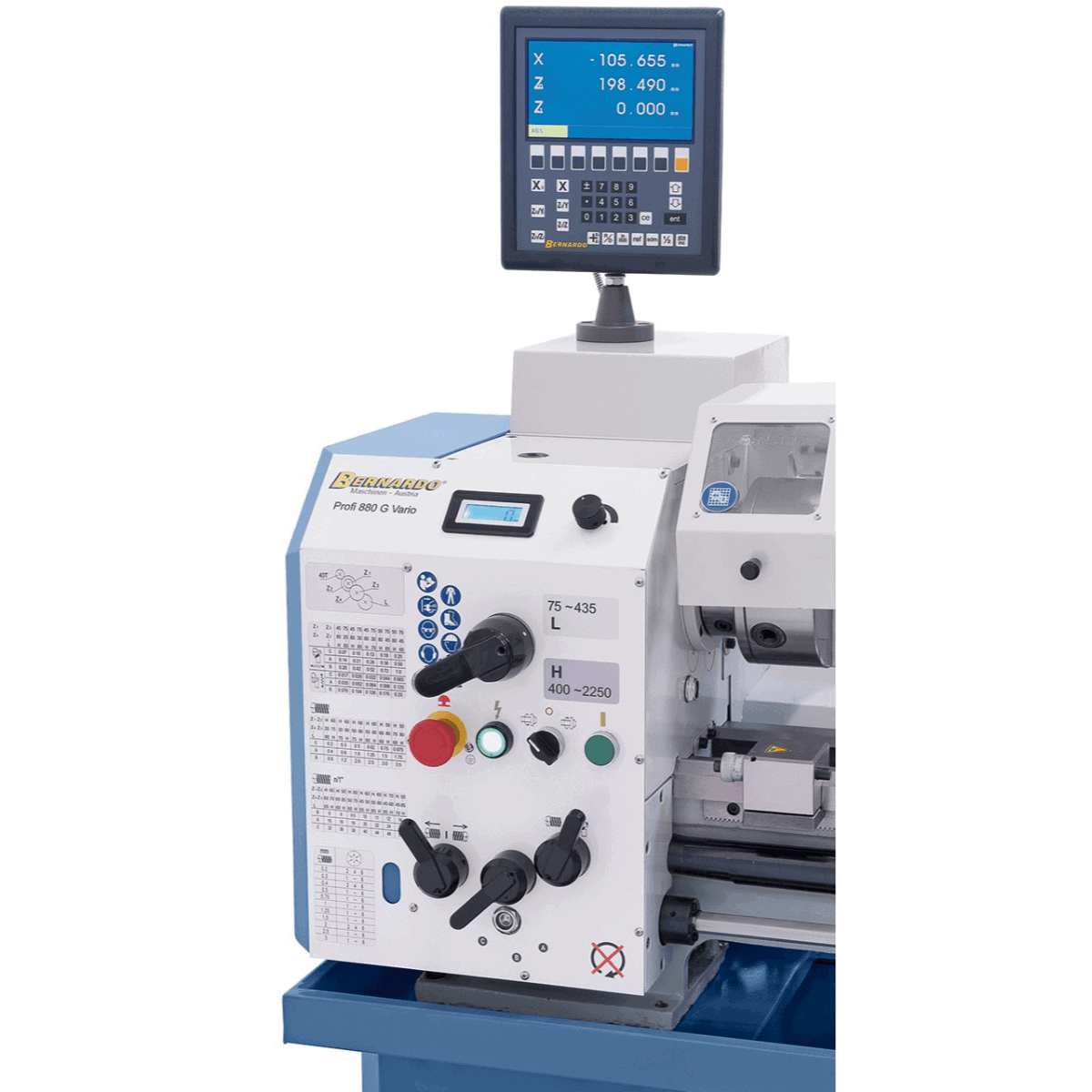 Bernardo Profi 880 G Vario Metal Lathe with 2-axis DRO ES-12 V