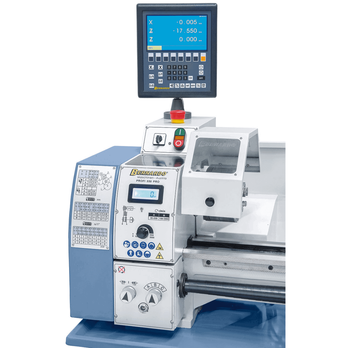 Bernardo Profi 550 Pro / 400V metal lathe with 2-axis digital readout