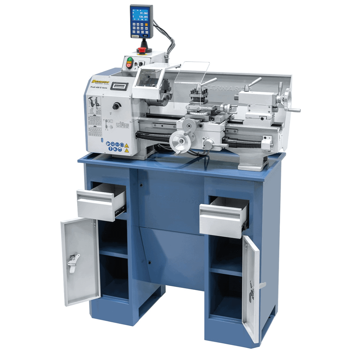 Bernardo Profi 450 S Vario 230V metal lathe with 2-axis DRO DT40