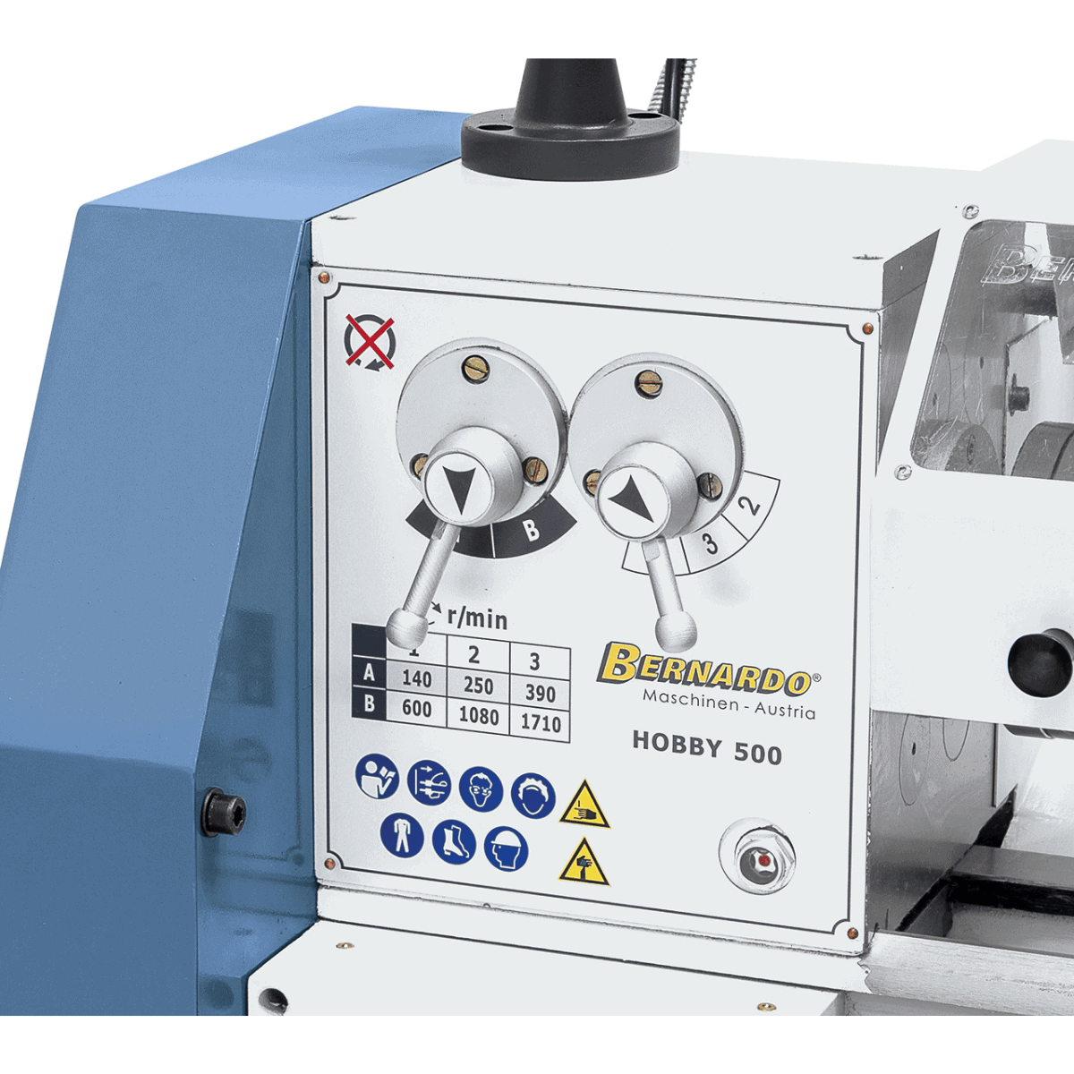 Bernardo Hobby 500 Metal Lathe - 400V with DT 40 2-axis digital readout