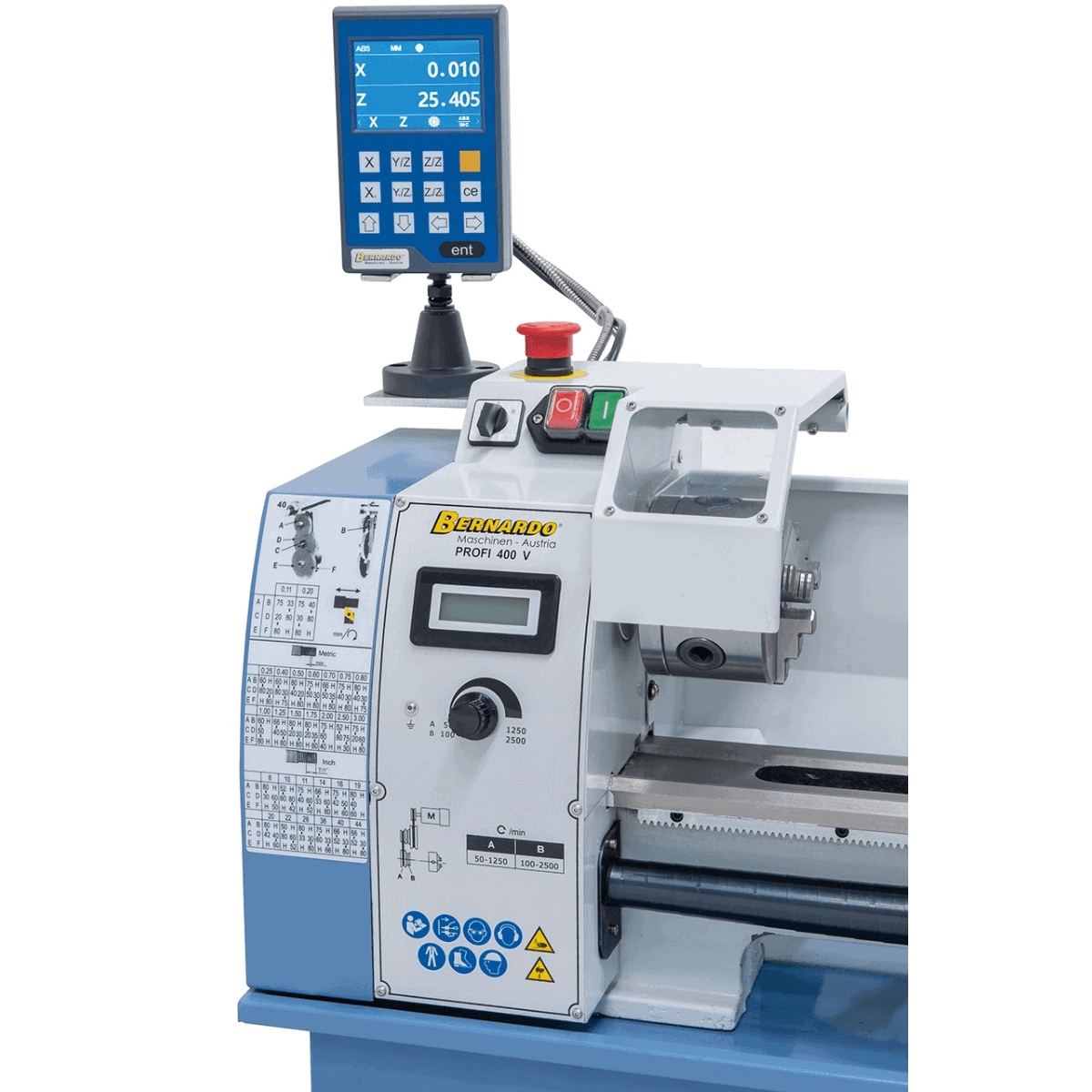 Metal Lathe Bernardo Profi 400 V / 230 V with DRO 2-axis DT 40