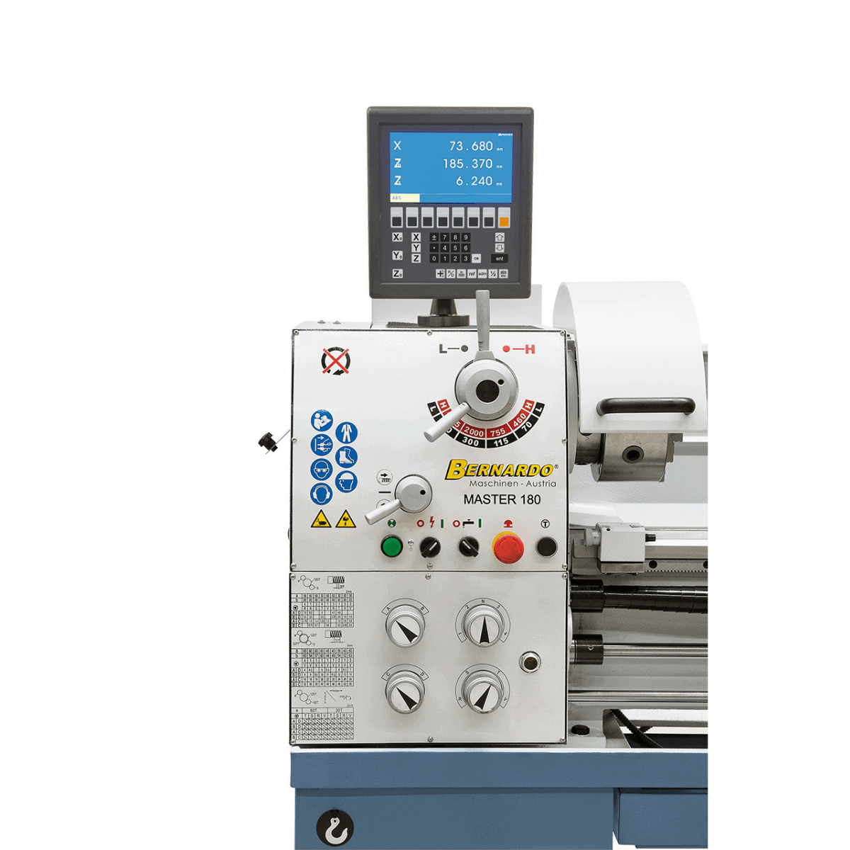 Bernardo Master 180 metal lathe with 3-axis DRO ES-12 V