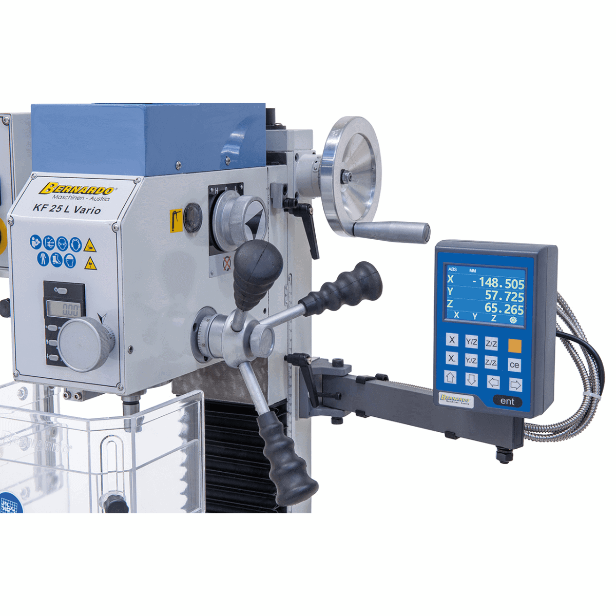 Bernardo KF 25 L Vario Drill-Milling Machine with 3-Axis DRO DT 40 and 700 mm Table