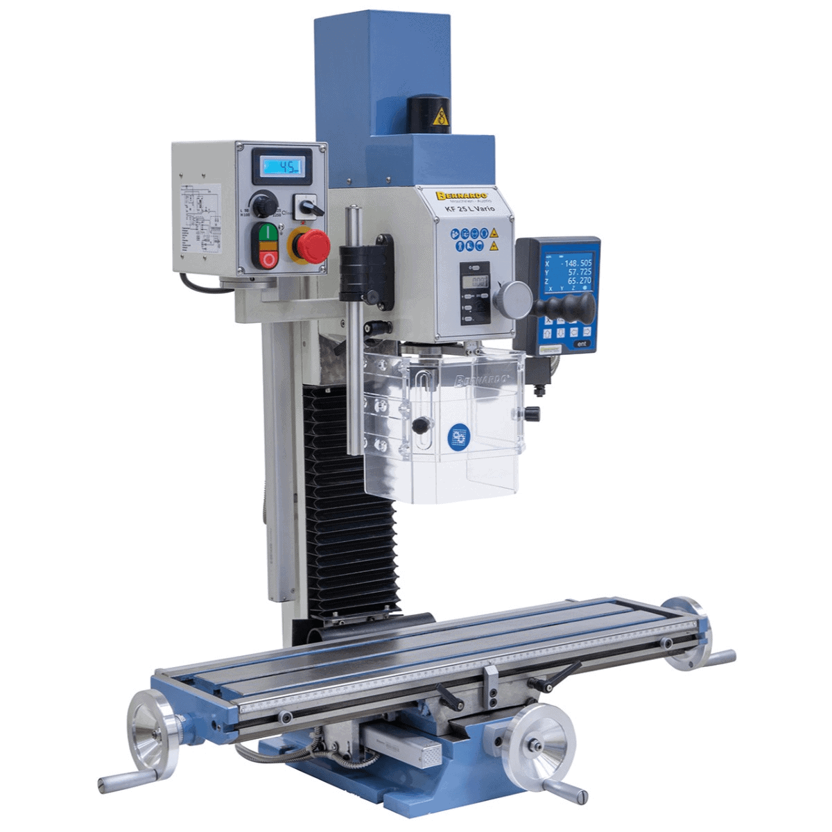 Bernardo KF 25 L Vario Drill-Milling Machine with 3-Axis DRO DT 40 and 700 mm Table