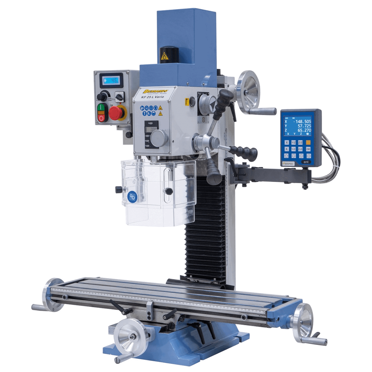 Bernardo KF 25 L Vario Drill-Milling Machine with 3-Axis DRO DT 40 and 700 mm Table