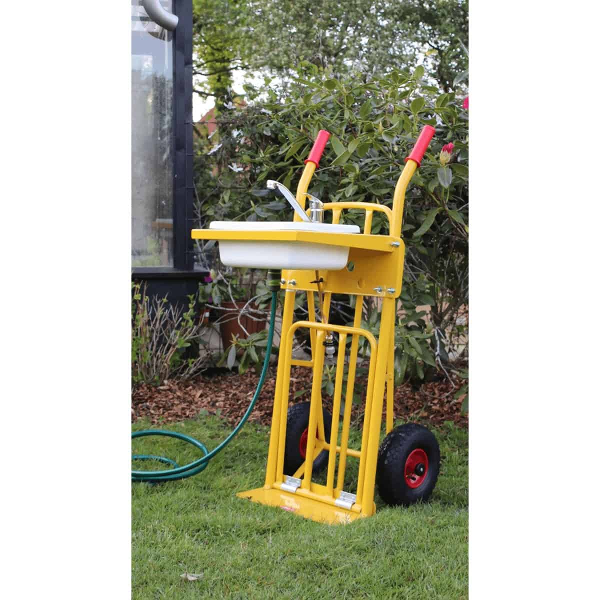Ravendo CLM WS Multipurpose Cart - Mobile Wash Station with Sink + Faucet, 250 kg Capacity, Steel Frame, 5-Year Warranty