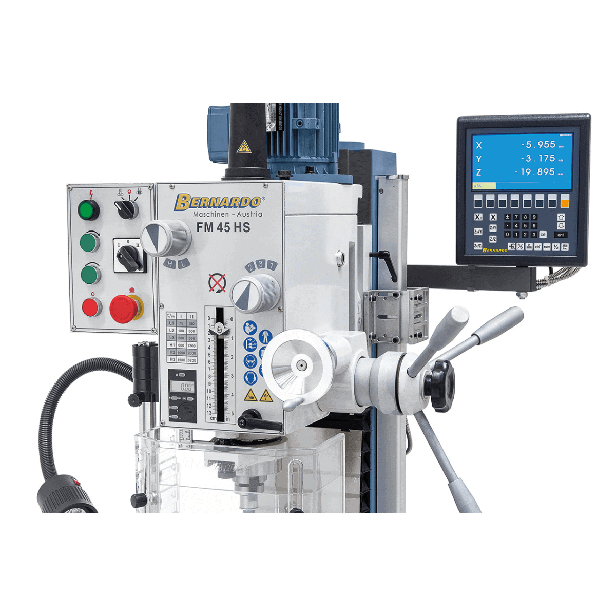 Bernardo Drilling/Milling Machine FM 45 HS with 3-Axis DRO