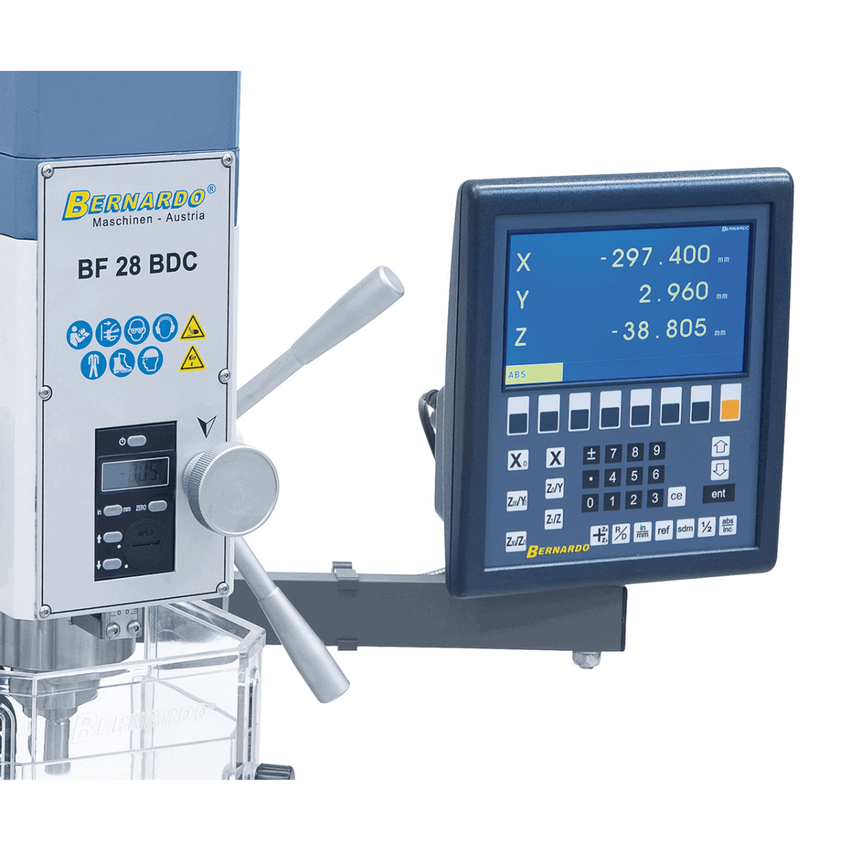 Bernardo BF 28 BDC Mill-Drill with 3-axis DRO ES-12 V and X-axis power feed AL 280 D