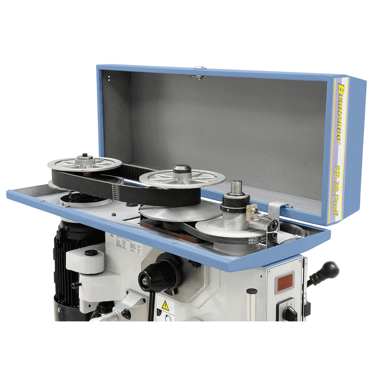 Bernardo Pillar Drill SB 30 Profi with 2-speed motor – drilling Ø 32 mm, MT 3 taper, continuous speed 105-1,725 rpm, R/L rotation, spindle stroke 120 mm, motor 0.55/0.85 kW 400V, weight 245 kg