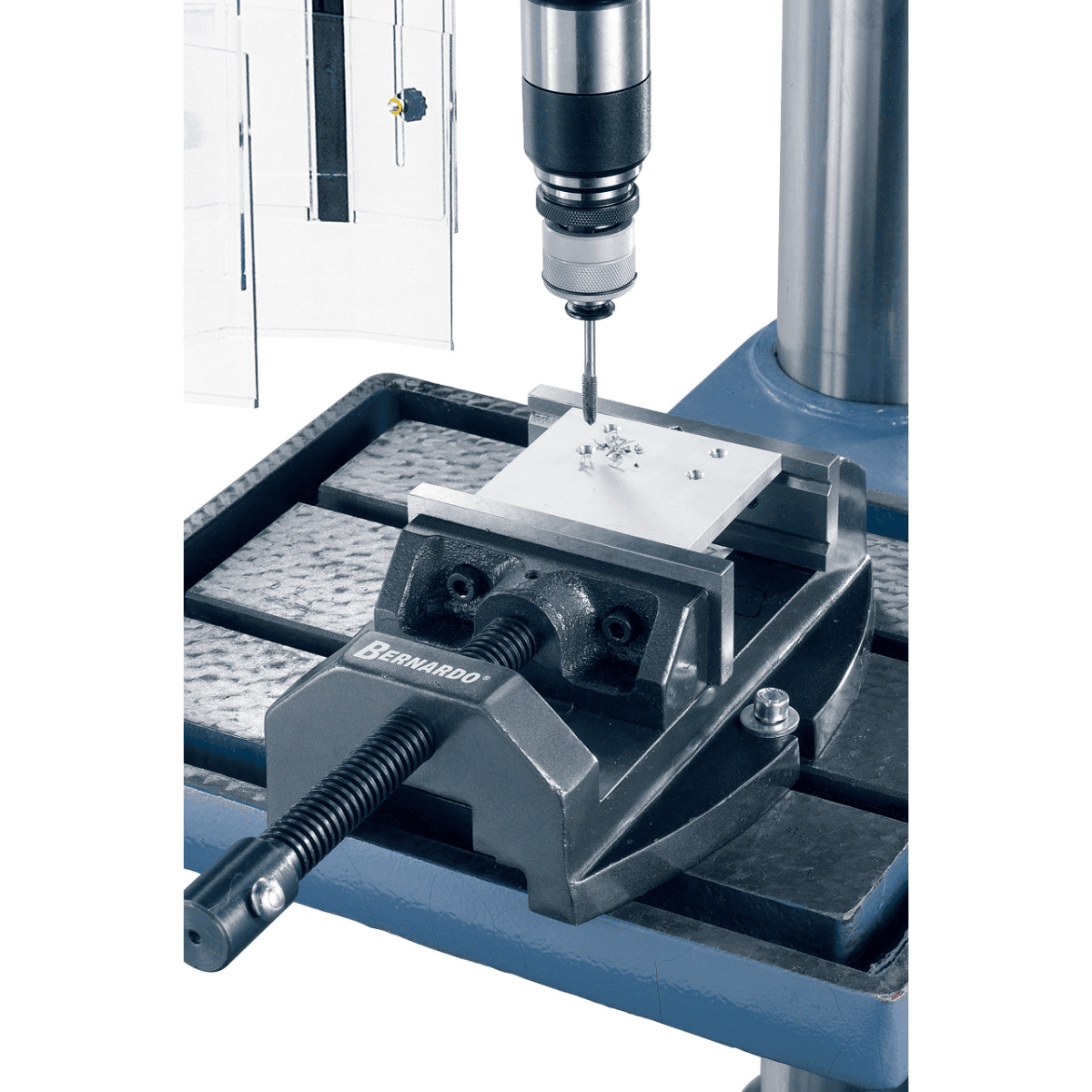 Bernardo Pillar Drill SB 30 Profi with 2-speed motor – drilling Ø 32 mm, MT 3 taper, continuous speed 105-1,725 rpm, R/L rotation, spindle stroke 120 mm, motor 0.55/0.85 kW 400V, weight 245 kg