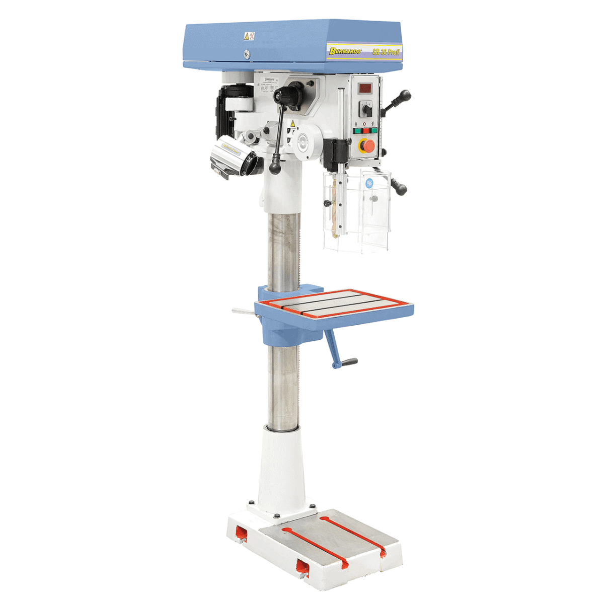 Bernardo Pillar Drill SB 30 Profi with 2-speed motor – drilling Ø 32 mm, MT 3 taper, continuous speed 105-1,725 rpm, R/L rotation, spindle stroke 120 mm, motor 0.55/0.85 kW 400V, weight 245 kg