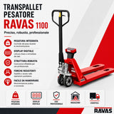 RAVAS 1100 Pallet Truck Scales – basic weighing, capacity 2,000 kg IP67