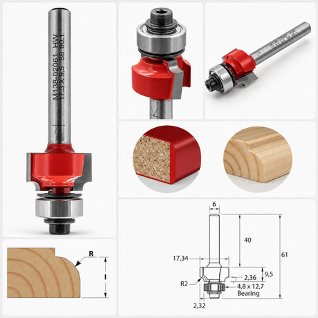 IGM M138 Roundover Router Bit for Edges