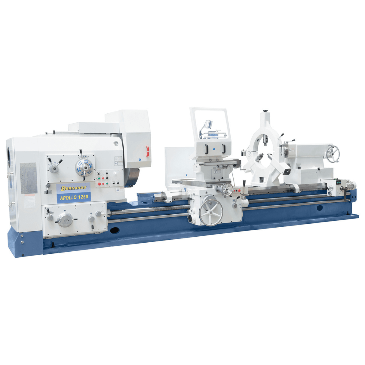 Heavy-duty universal lathe Bernardo Apollo 1600 x 3000 – distance between centers 3000 mm, diameter 1600 mm, motor 22 kW, ISO A2-15, weight 12,900 kg, 3-axis DRO included