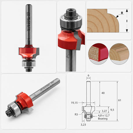 IGM M138 Roundover Router Bit for Edges