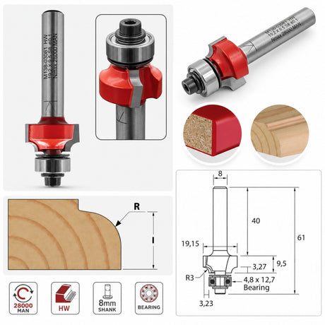 IGM M138 Roundover Router Bit for Edges