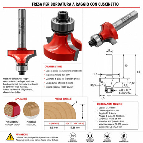 IGM M138 Roundover Router Bit for Edges