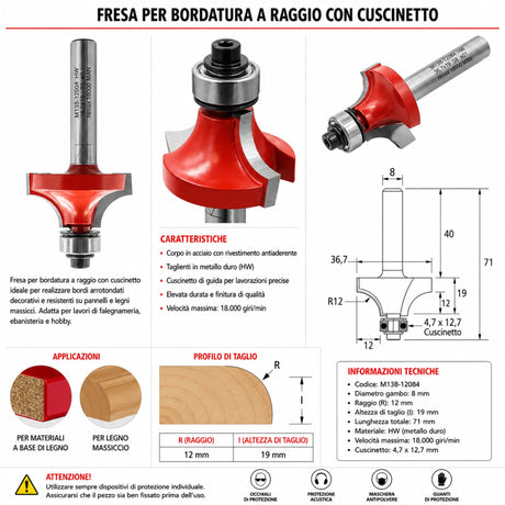 IGM M138 Roundover Router Bit for Edges