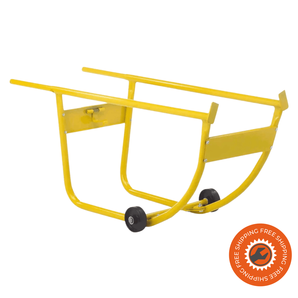 Carrello ribaltabile Ravendo TDS 123, struttura in acciaio verniciato a polvere, ruote in nylon Ø100 mm, portata 200 kg, compatibile con fusti da 200 litri.