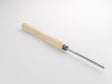 Dettaglio della sgorbia Record Power per ciotole da 6 mm con manico in faggio da 305 mm, ideale per tornitura interna su legno.