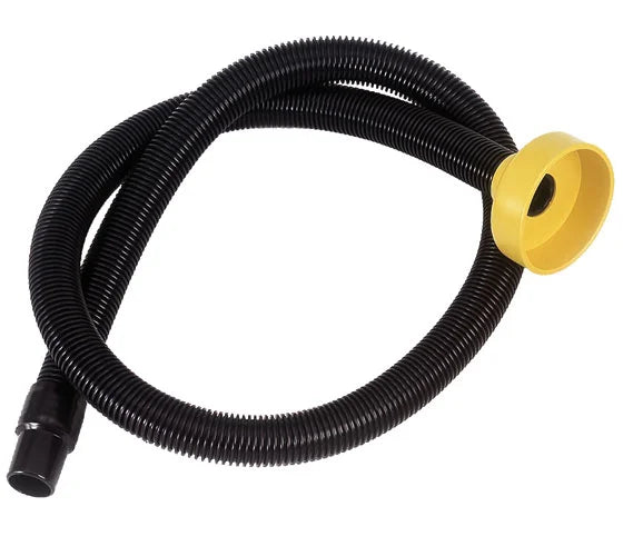 Kit aspirazione Record Power DX1500B con riduttore 100–32 mm e tubo flessibile da 2 m, ideale per utensili elettrici e macchine da banco.