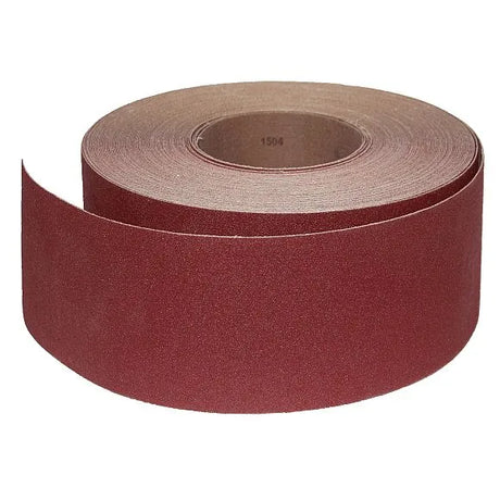 Rotolo abrasivo in tela antistatica 76 mm x 25 m, grana 120, ideale per levigatrici JET e JWDS. Perfetto per finitura intermedia e superfici lisce su legno e MDF.