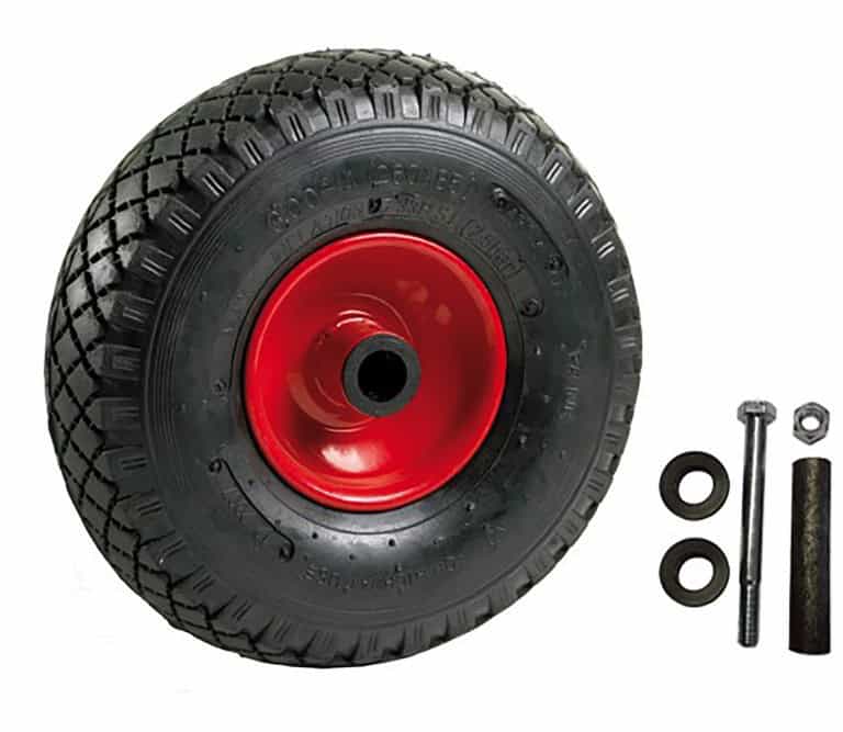 Ravendo Support Accessory Pneumatic Rubber Wheels ER 10/4 incl. Bushing Set