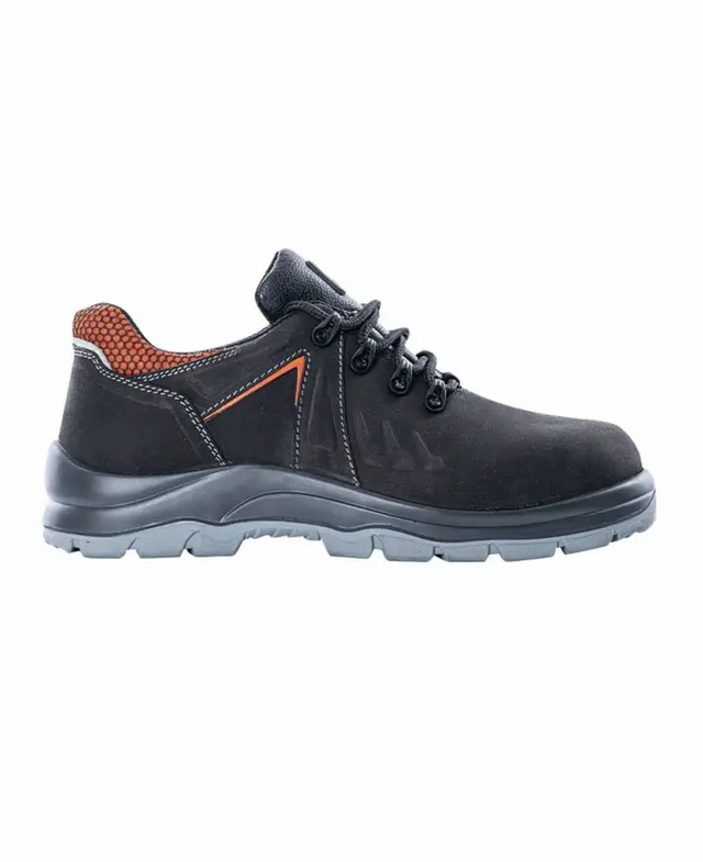 Scarpe ARDON® DOZERLOW S3 ESD in pelle nubuck idrorepellente, con puntale laminato e suola antiscivolo SRC, ideali per uso professionale.
