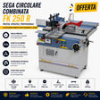 Macchina combinata sega e fresa Bernardo FK 250 R alimentazione 400V, compatta e precisa, ideale per lavorazioni di taglio e fresatura del legno con elevata versatilità.