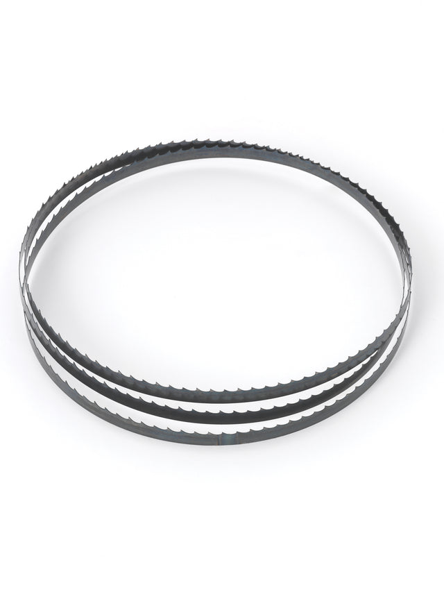 Confezione da tre lame da 111" per seghe a nastro Record Power, in larghezze da 1/4", 3/8" e 1/2", prodotte in UK per legno e lavorazioni curve o diritte.