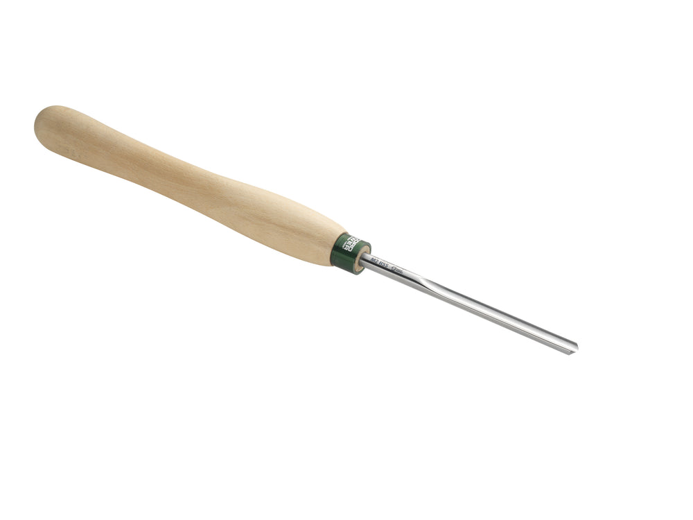 Sgorbia 3/8" Record Power ProComfort con lama in HSS e impugnatura ergonomica, ideale per perline, gole e profili curvi su tornitura in linea.