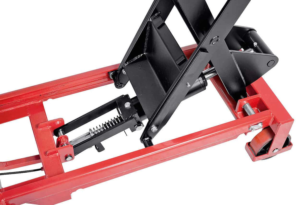 Bernardo BS 1000 manual hydraulic lift table – capacity 1000 kg, height 380-990 mm, table 1,015 × 510 mm, weight 140 kg