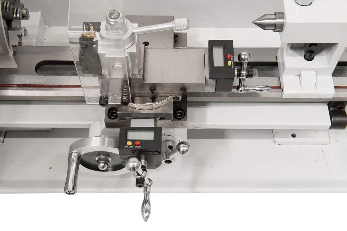 Metal Lathe Bernardo Hobby 350 VDM – center distance 350 mm, digital display for speed + compound rest, automatic feeds, 0.35 kW motor, 230V single-phase, weight 44 kg