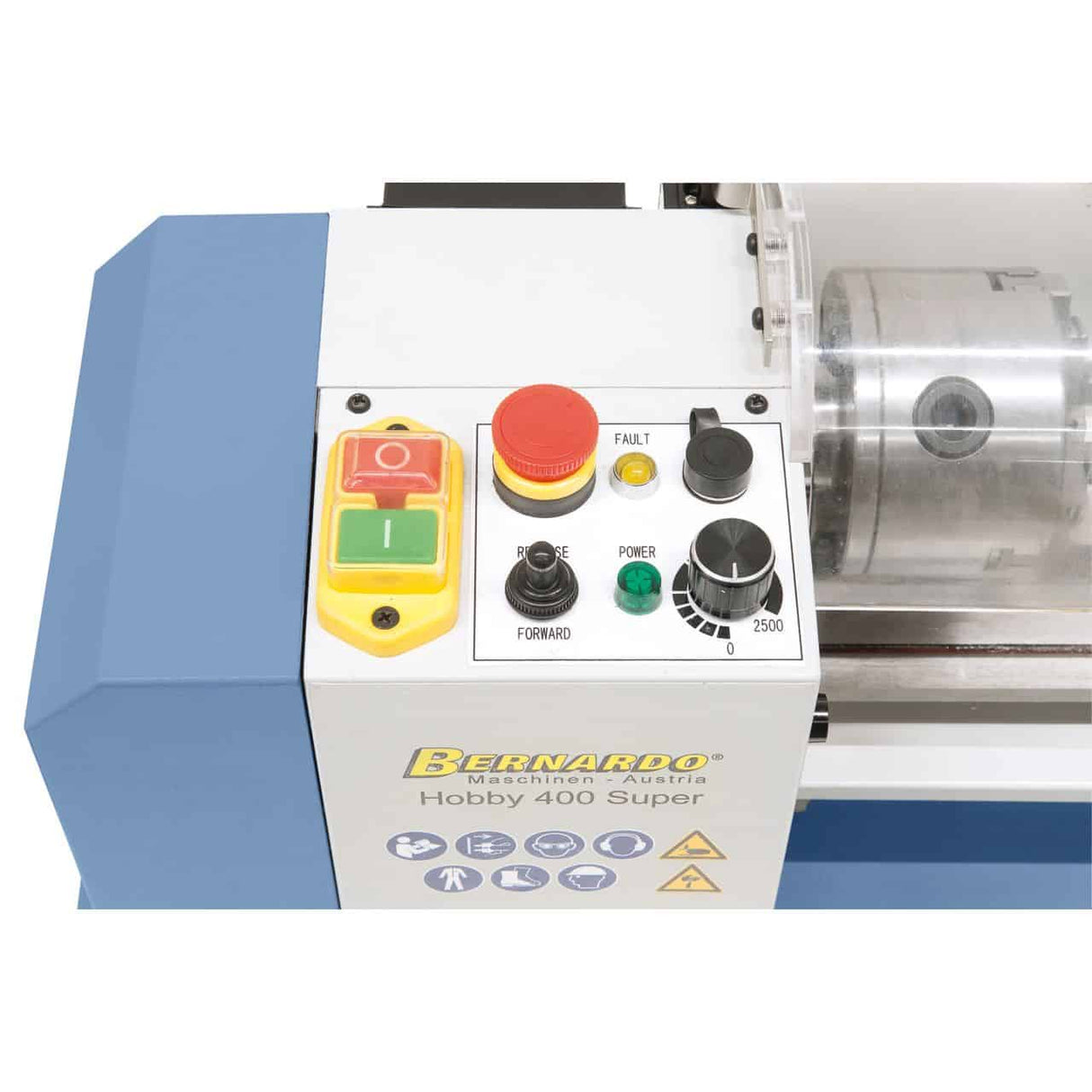 Bernardo Hobby 400 Super Metal Lathe – 400 mm distance between centers, digital speed display + carriage, automatic feeds, 0.5 kW motor, 230V single-phase, 50 kg weight