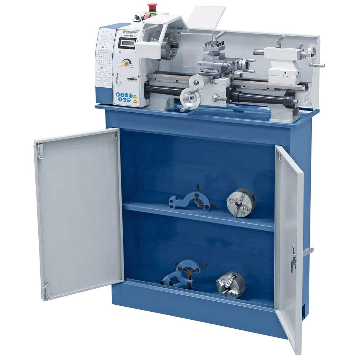 Metal Lathe Bernardo Profi 400 V – distance between centers 400 mm, Ø 200 mm swing over bed, spindle bore Ø 20 mm MT 3 taper, motor 0.6 kW 230V single-phase, digital speed display, weight 65 kg