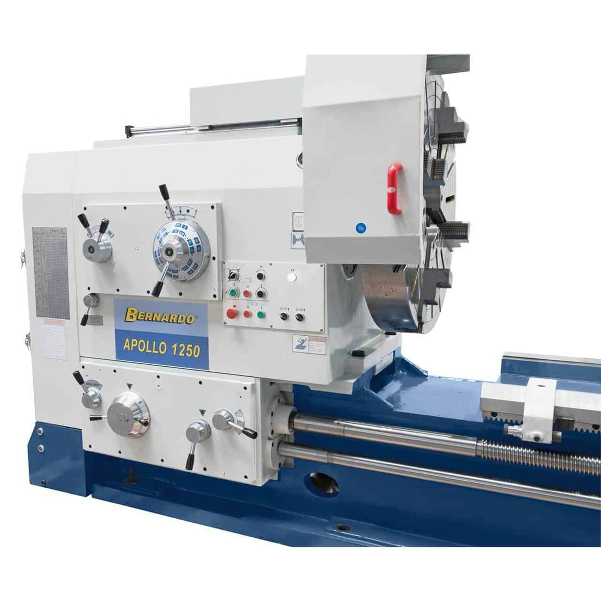 Heavy-duty parallel lathe Bernardo Apollo 2000 x 3000 – distance between centers 3000 mm, turning diameter 2000 mm, motor 22-30 kW, MT 7, weight 23,500 kg, 3-axis DRO included