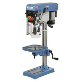 Trapano a colonna BM 16 Vario 400 V con display digitale, laser incrociato e tavola inclinabile, ideale per forature precise fino a 16 mm.