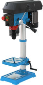 Trapano a colonna Guede GTB 16/612 R+L con motore 600 W, mandrino a serraggio rapido e tavolo inclinabile, ideale per forature di precisione in metallo e legno.